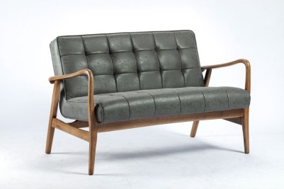 Salisbury Faux Leather Vintage Style Sofa - 2 Seater